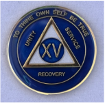 AA Tri-Plate Anniversary Medallion (Blue & Pearl) - Click Image to Close